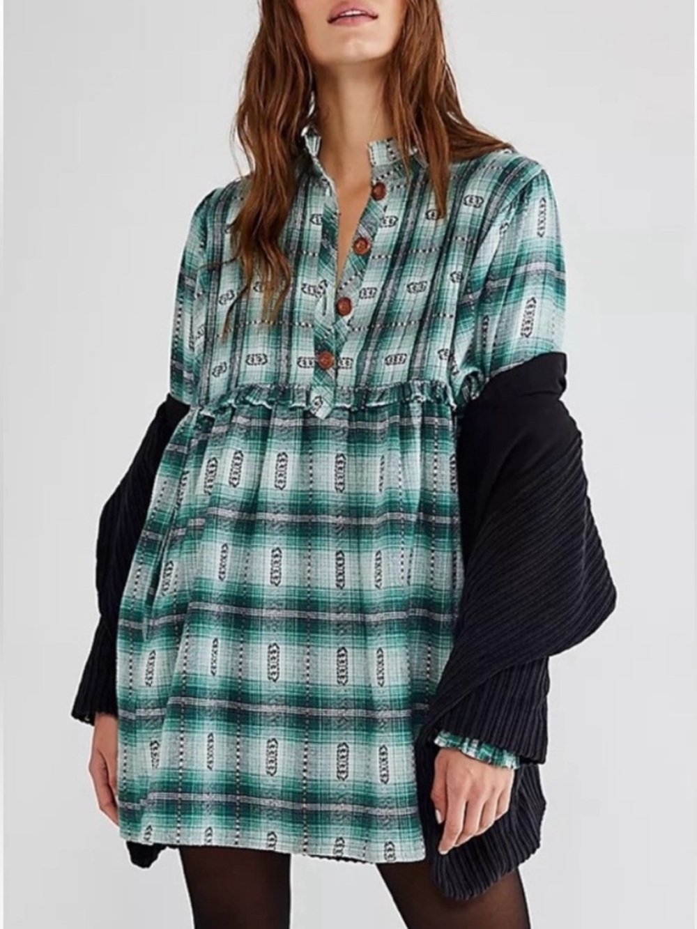 Free People Redwood Flannel Mini Dress